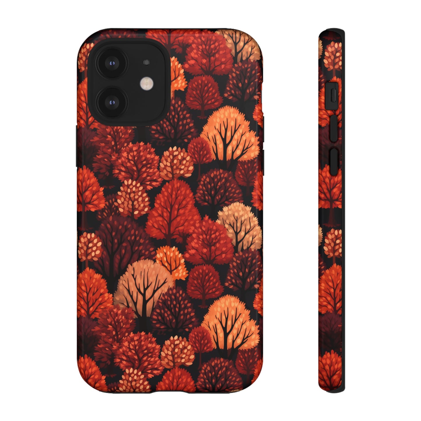 Crimson Forest: Autumn Trees in Vibrant Detail - Tough Phone Case