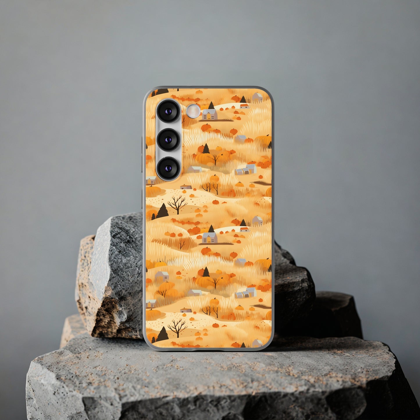 Harvest Homestead: Whimsical Autumn Villages - Flexible Phone Case