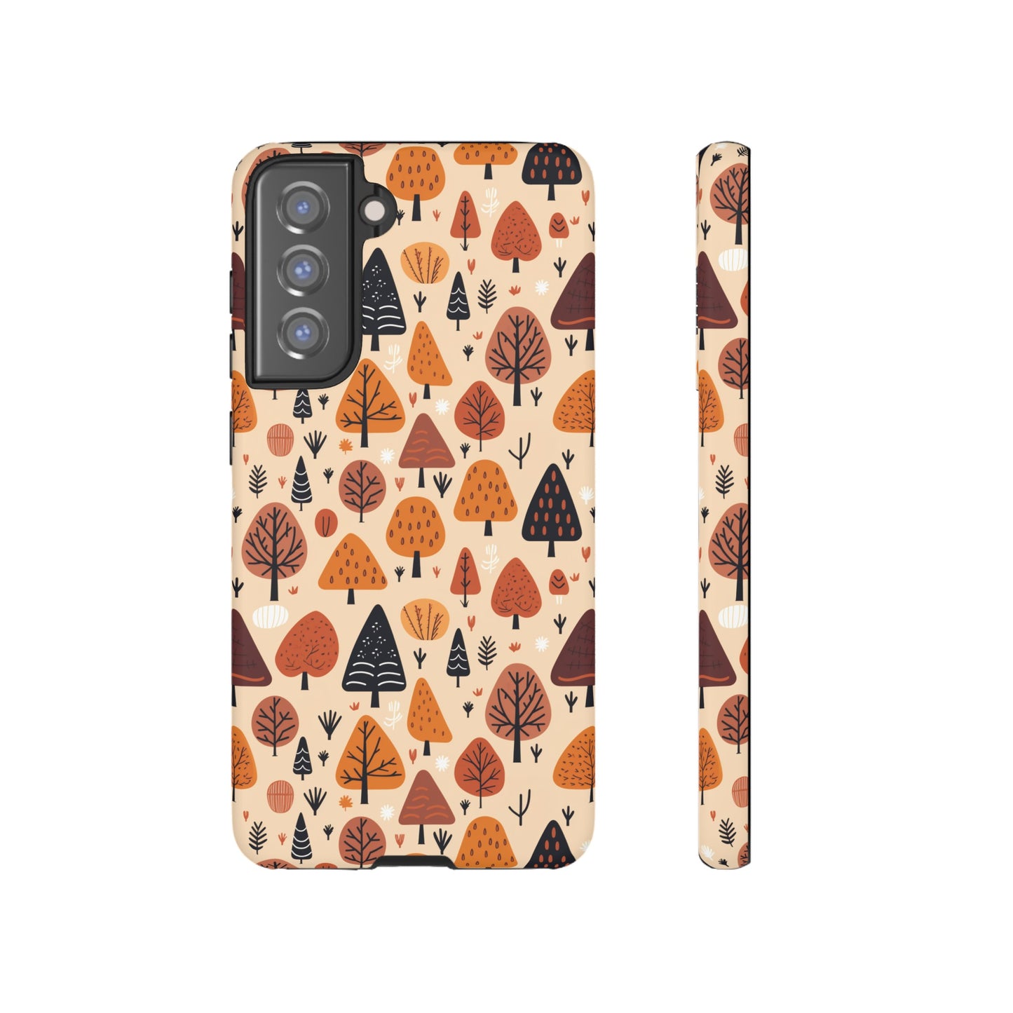 Terracotta Tree Tapestry: A Playful Autumn Mosaic - Tough Phone Case