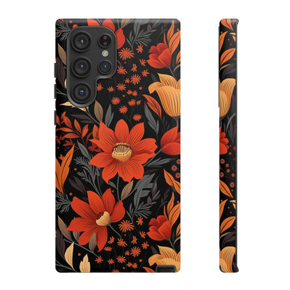 Autumn Blossom Noir: A Dark Floral Canvas Tough Case