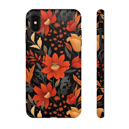 Autumn Blossom Noir: A Dark Floral Canvas Tough Case