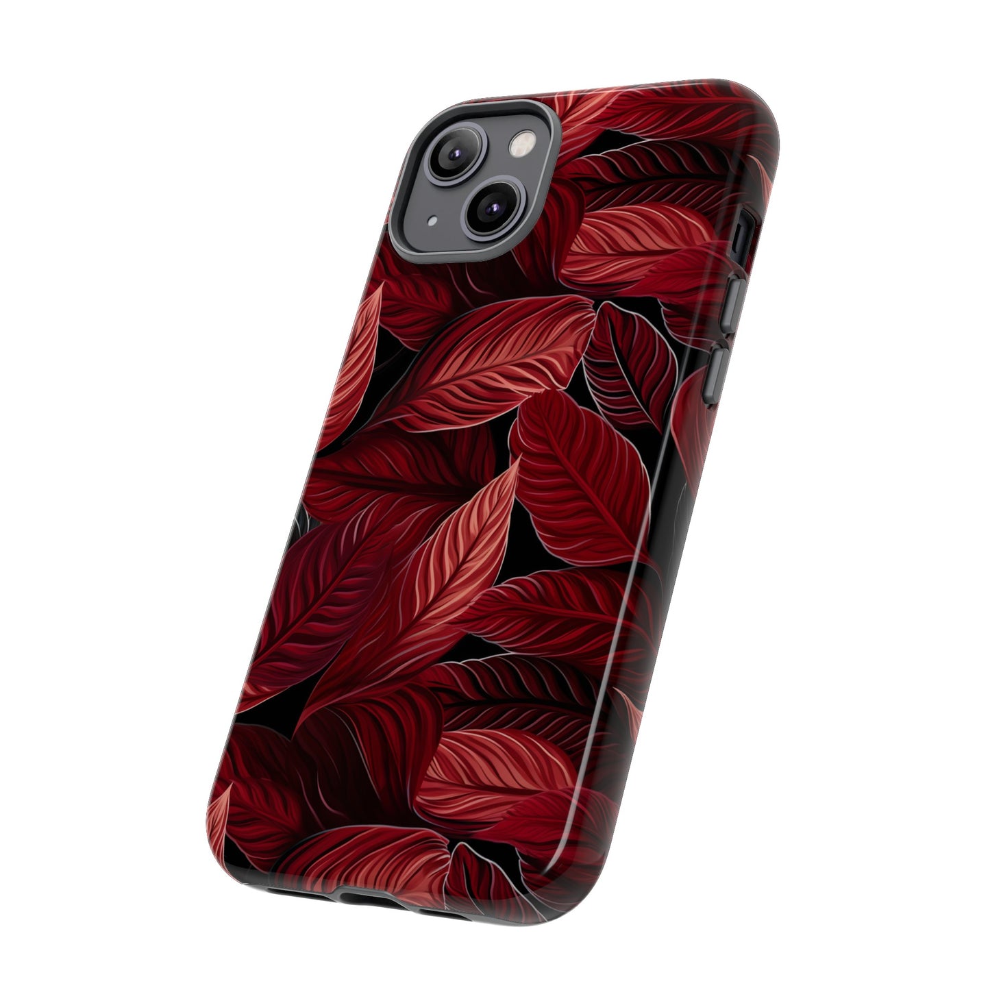 Scarlet Whispers: Lush Autumn Colours in Botanical Bliss - Tough Phone Case