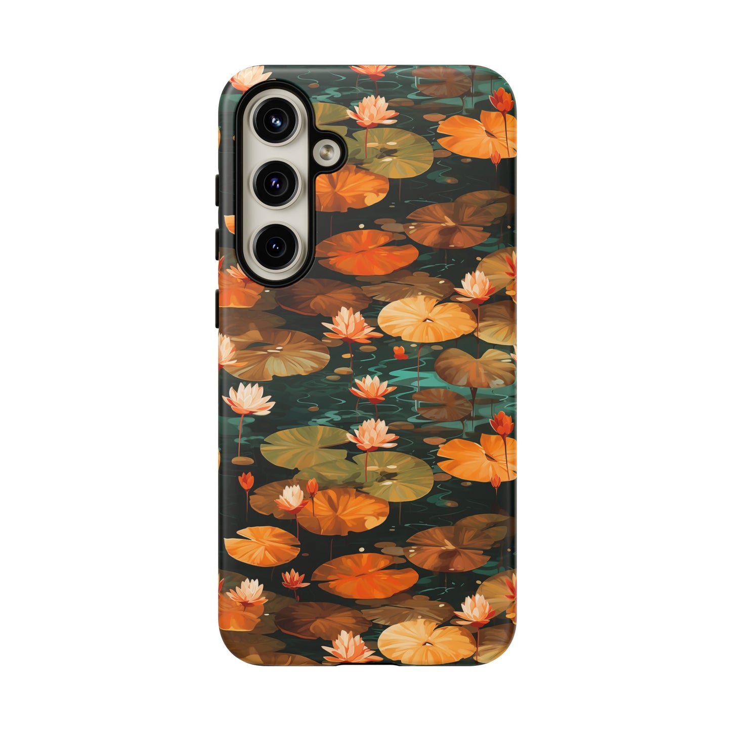 Orange Lotus Whisper: Autumn on the Water - Tough Phone Case