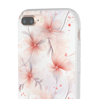 Whispering Petals: Subtle Grey & Pastel Red Gradient Phone Case