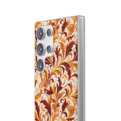 Swirling Autumn: Vortexes of Fall Foliage in Gold and Bronze - Flexible Phone Case