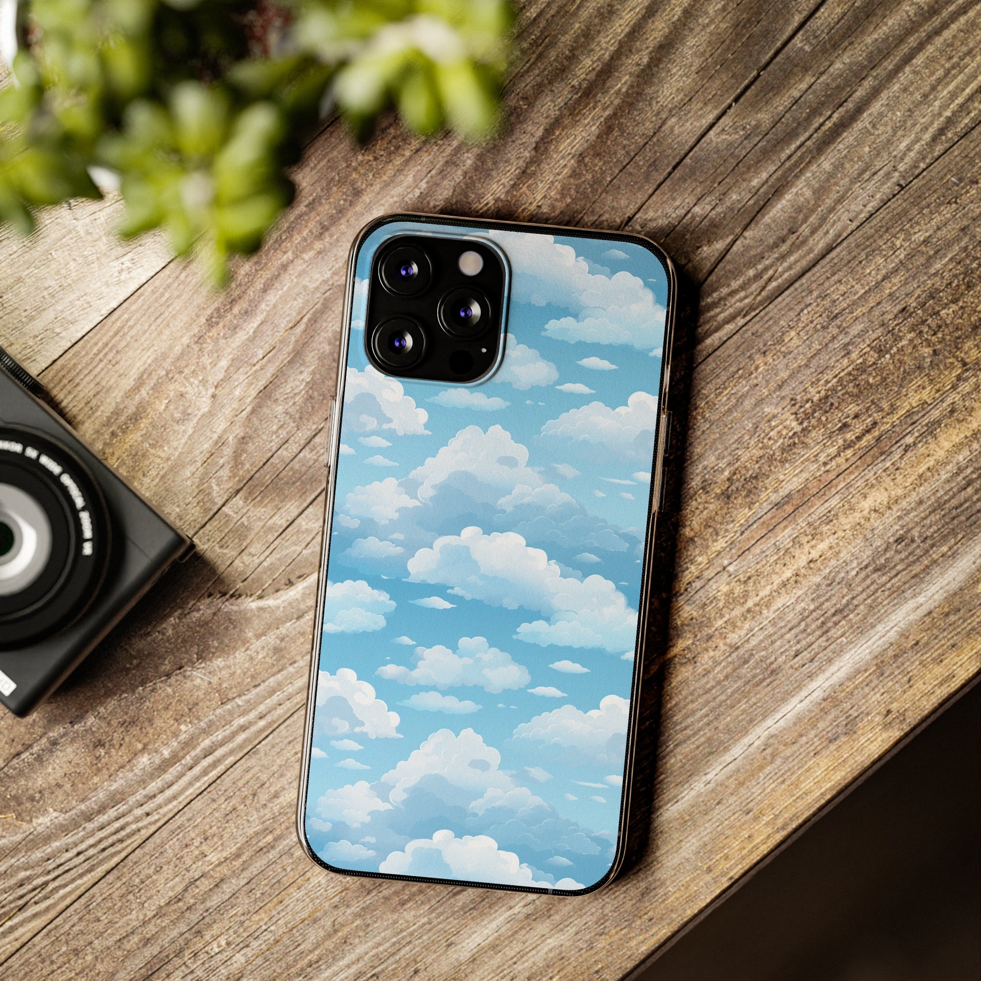 Boundless Azure Horizon - Calm Sky Design Soft Phone Case for IPhone, Samsung, and Google Pixel Phone Case Pattern Symphony   