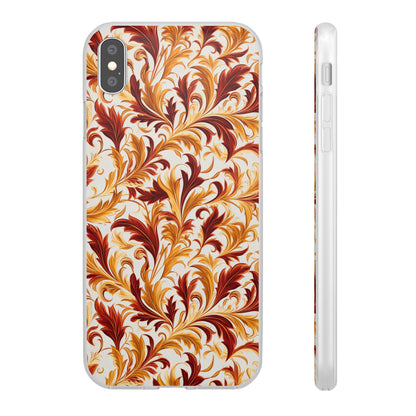 Swirling Autumn: Vortexes of Fall Foliage in Gold and Bronze - Flexible Phone Case