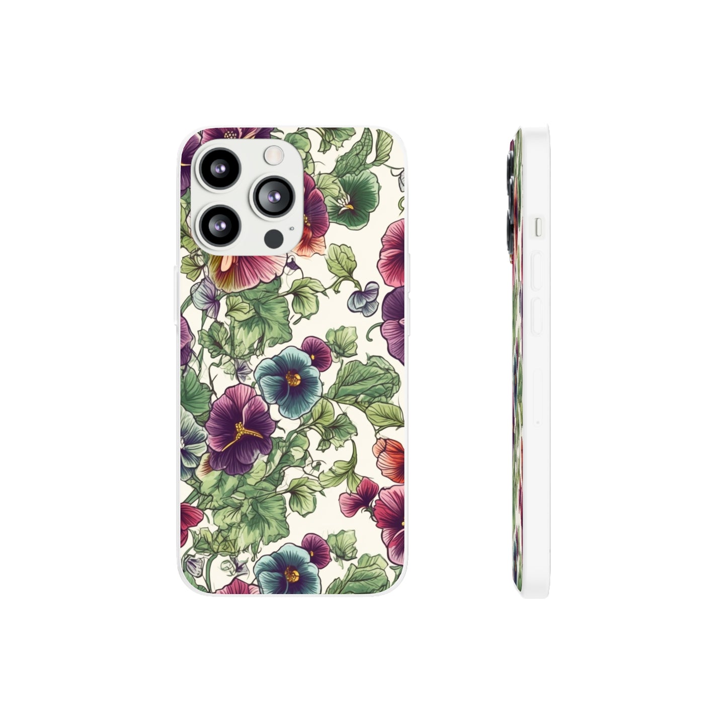 Watercolour Pansy Phone Case - Delicate Floral Elegance - Spring Collection - Flexi Cases Phone Case Pattern Symphony   