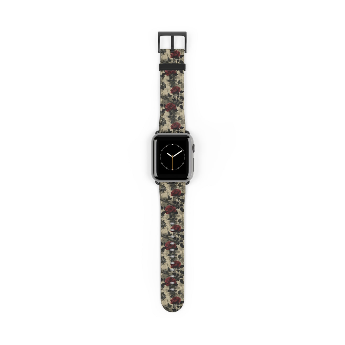 Poetic Blooms: Crimson Lore - Apple Watch Strap