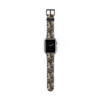 Poetic Blooms: Crimson Lore - Apple Watch Strap