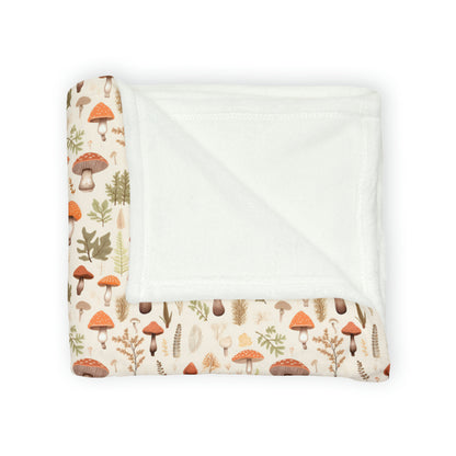 Mushroom Haven: Autumnal Tones Botanical Illustration - The Ideal Throw for Sofas