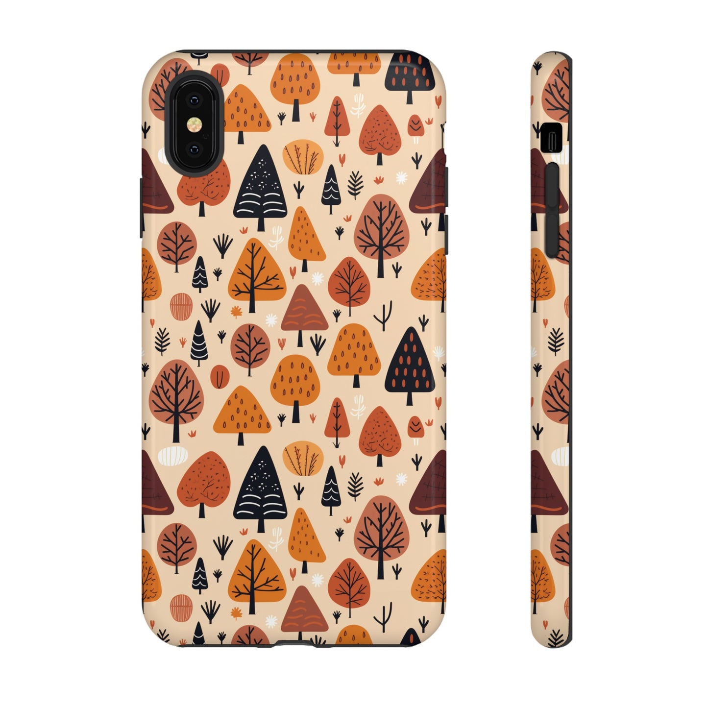 Terracotta Tree Tapestry: A Playful Autumn Mosaic - Tough Phone Case