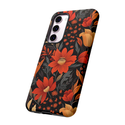 Autumn Blossom Noir: A Dark Floral Canvas Tough Case