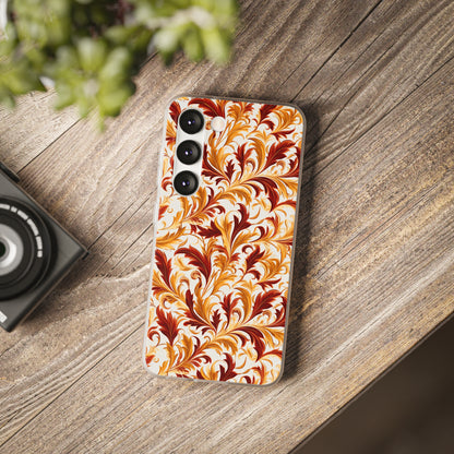 Swirling Autumn: Vortexes of Fall Foliage in Gold and Bronze - Flexible Phone Case