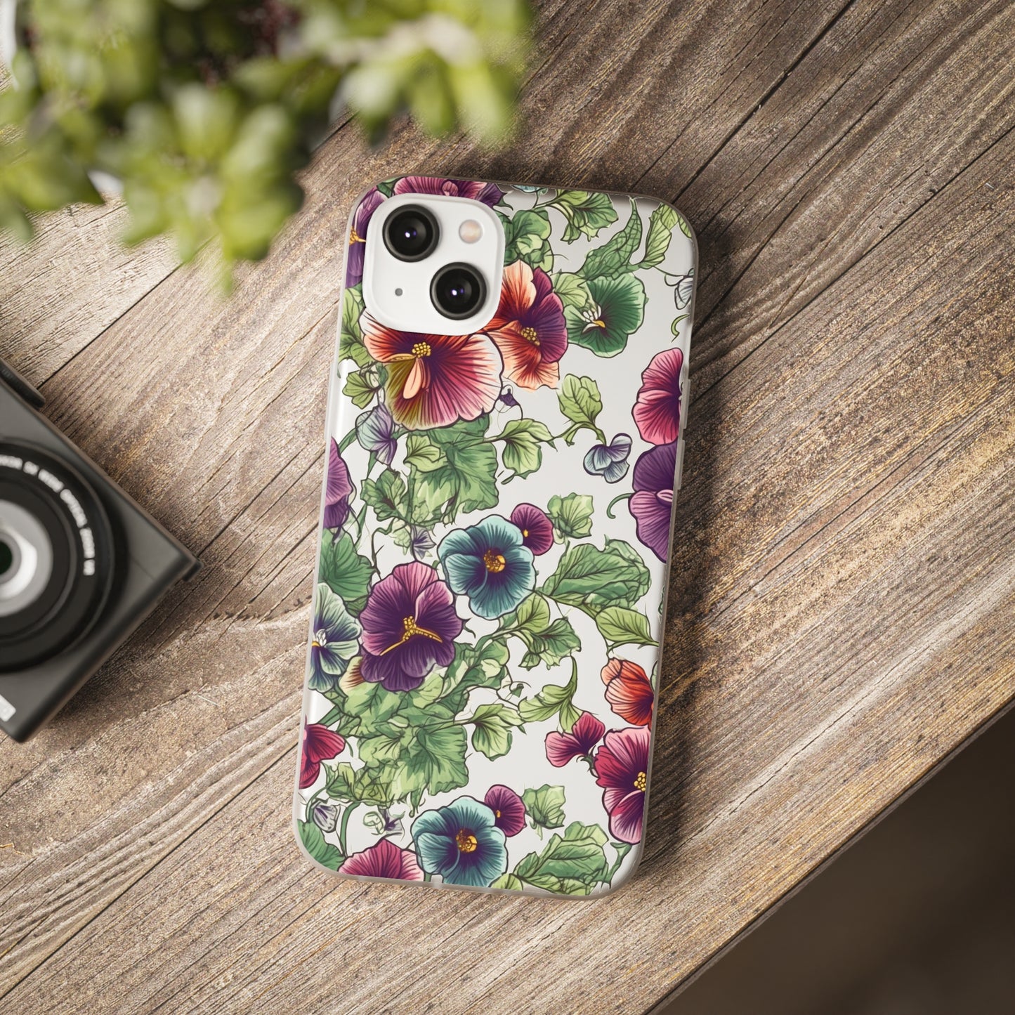 Watercolour Pansy Phone Case - Delicate Floral Elegance - Spring Collection - Flexi Cases Phone Case Pattern Symphony iPhone 14 Plus  