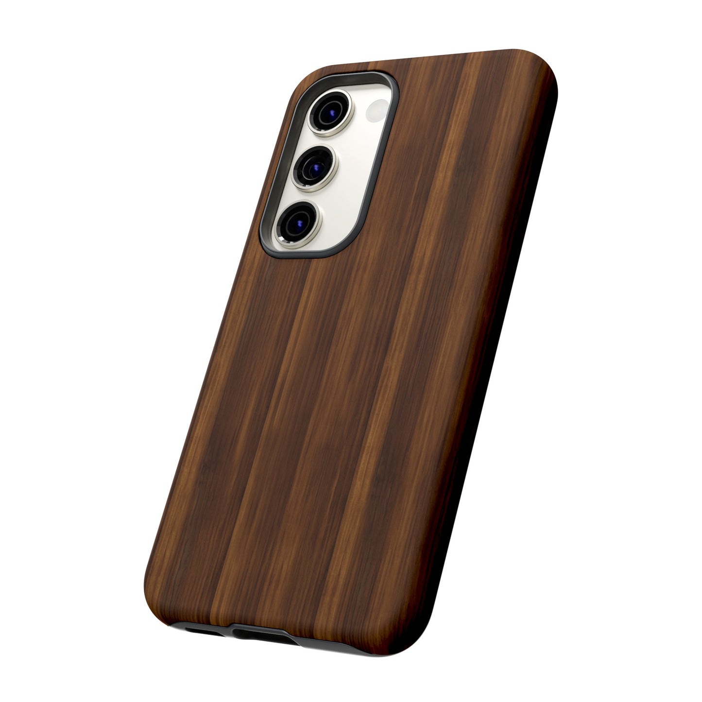 Luxurious Faux Dark Walnut Essence Phone Case - Rich and Refined Natural Wood Design - Tough Cases