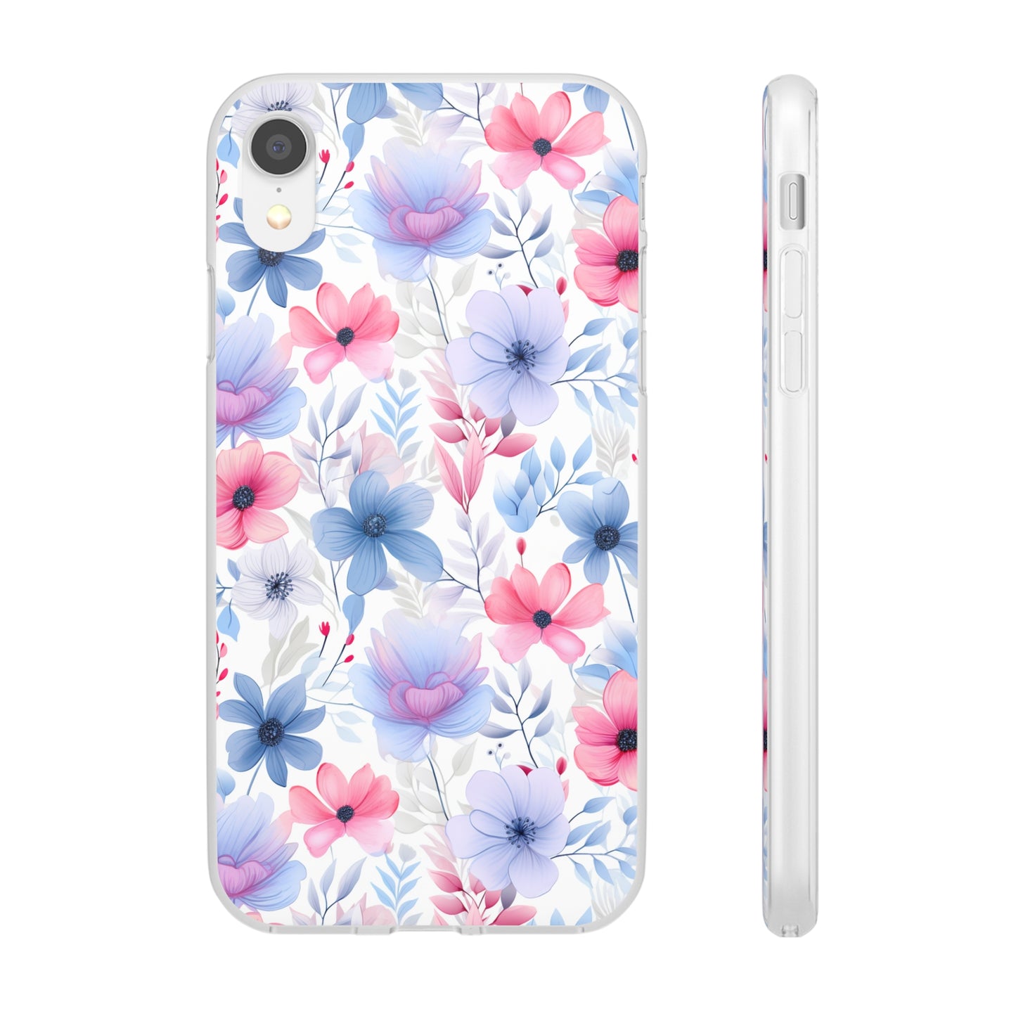 Floral Whispers - Soft Hues of Violets, Pinks, and Blues - Flexi Phone Case Phone Case Pattern Symphony   