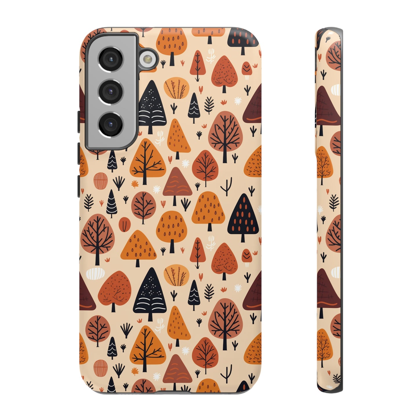 Terracotta Tree Tapestry: A Playful Autumn Mosaic - Tough Phone Case