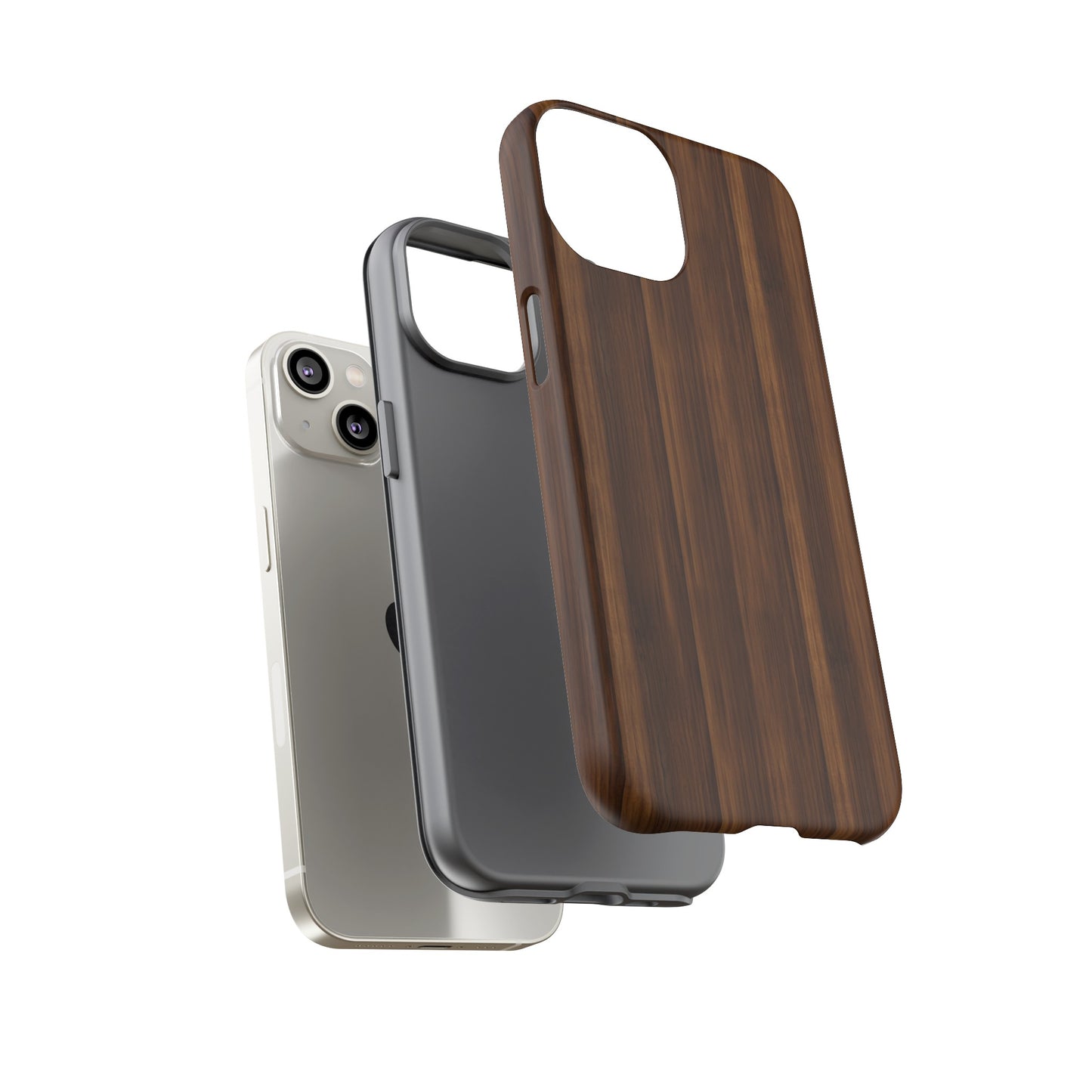 Luxurious Faux Dark Walnut Essence Phone Case - Rich and Refined Natural Wood Design - Tough Cases