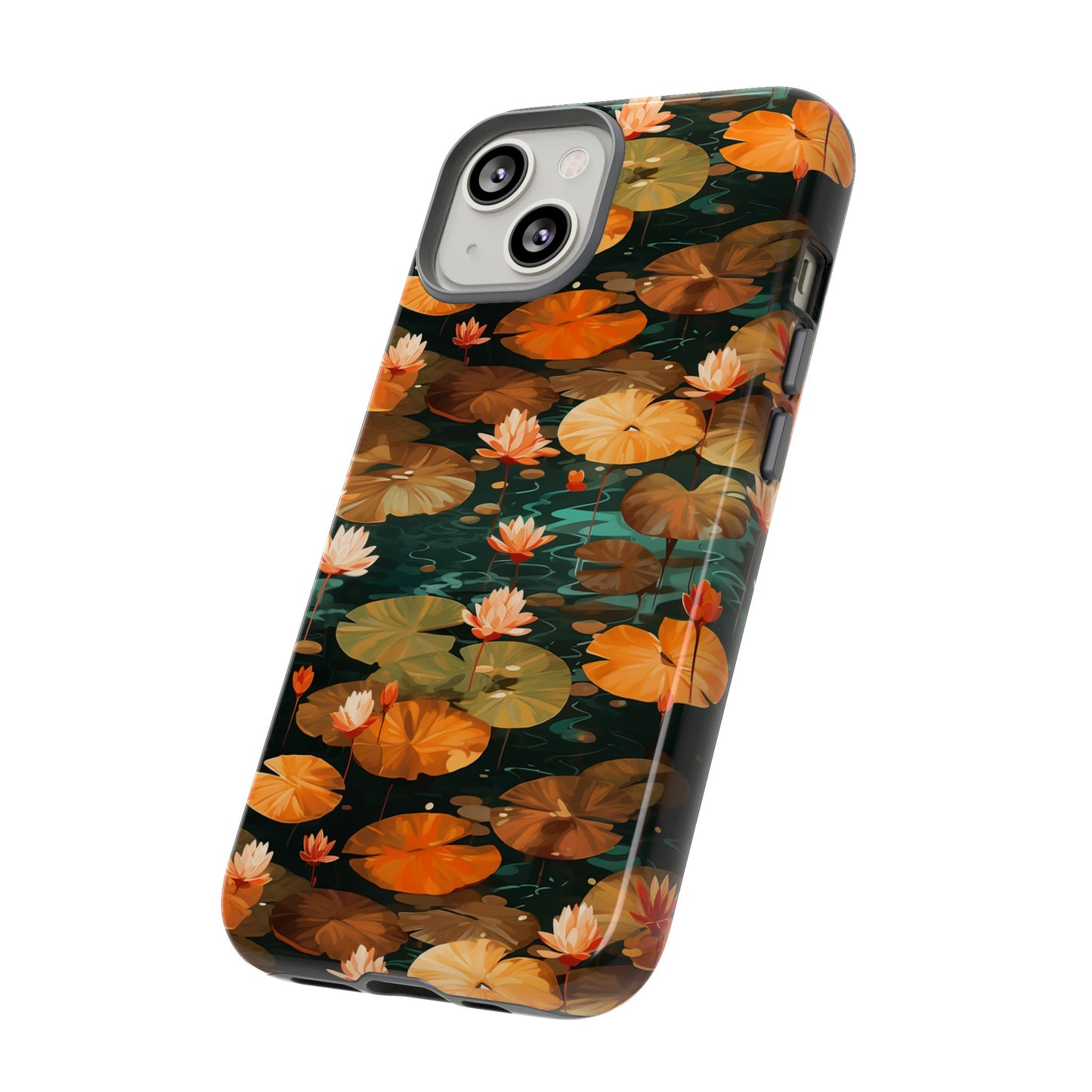 Orange Lotus Whisper: Autumn on the Water - Tough Phone Case