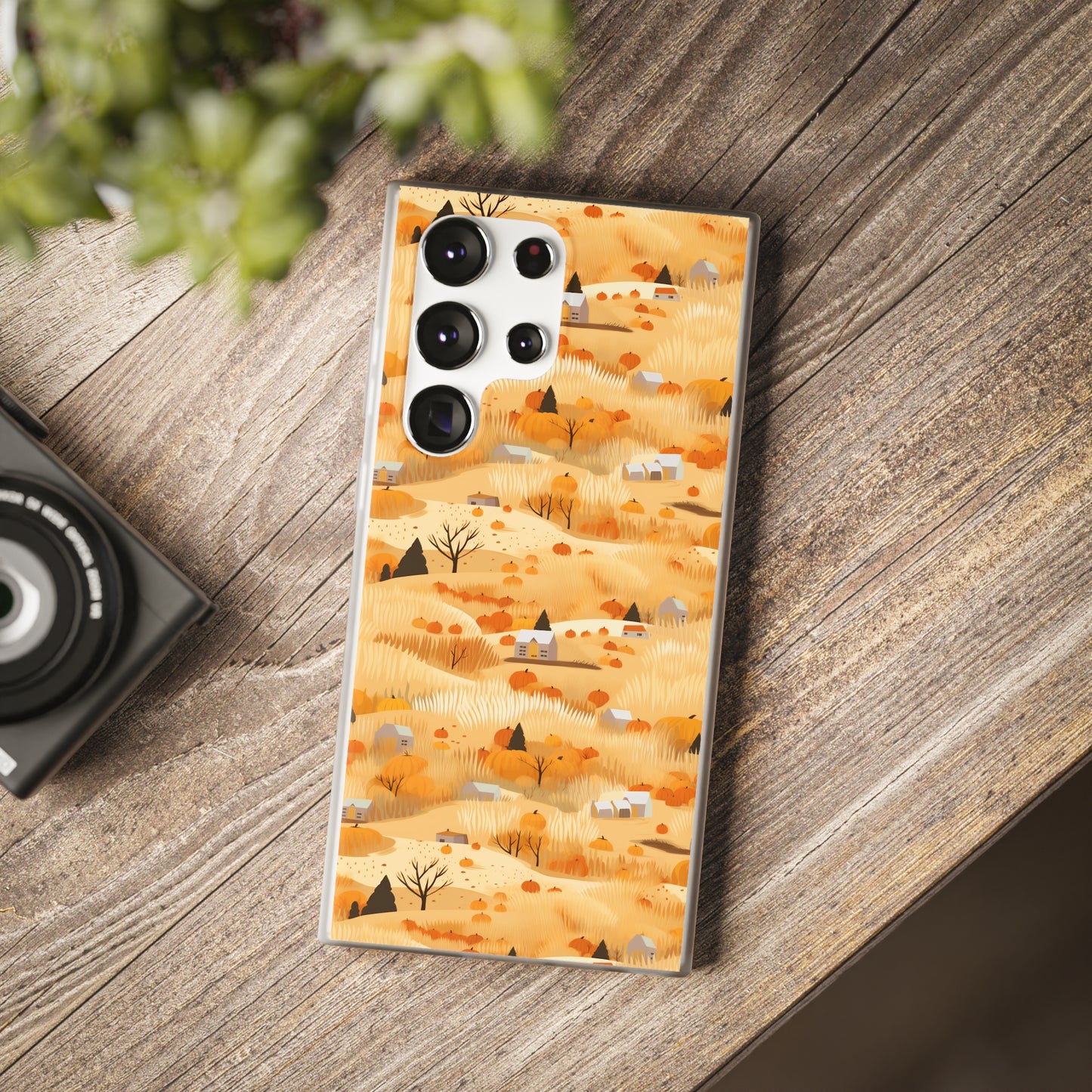 Harvest Homestead: Whimsical Autumn Villages - Flexible Phone Case