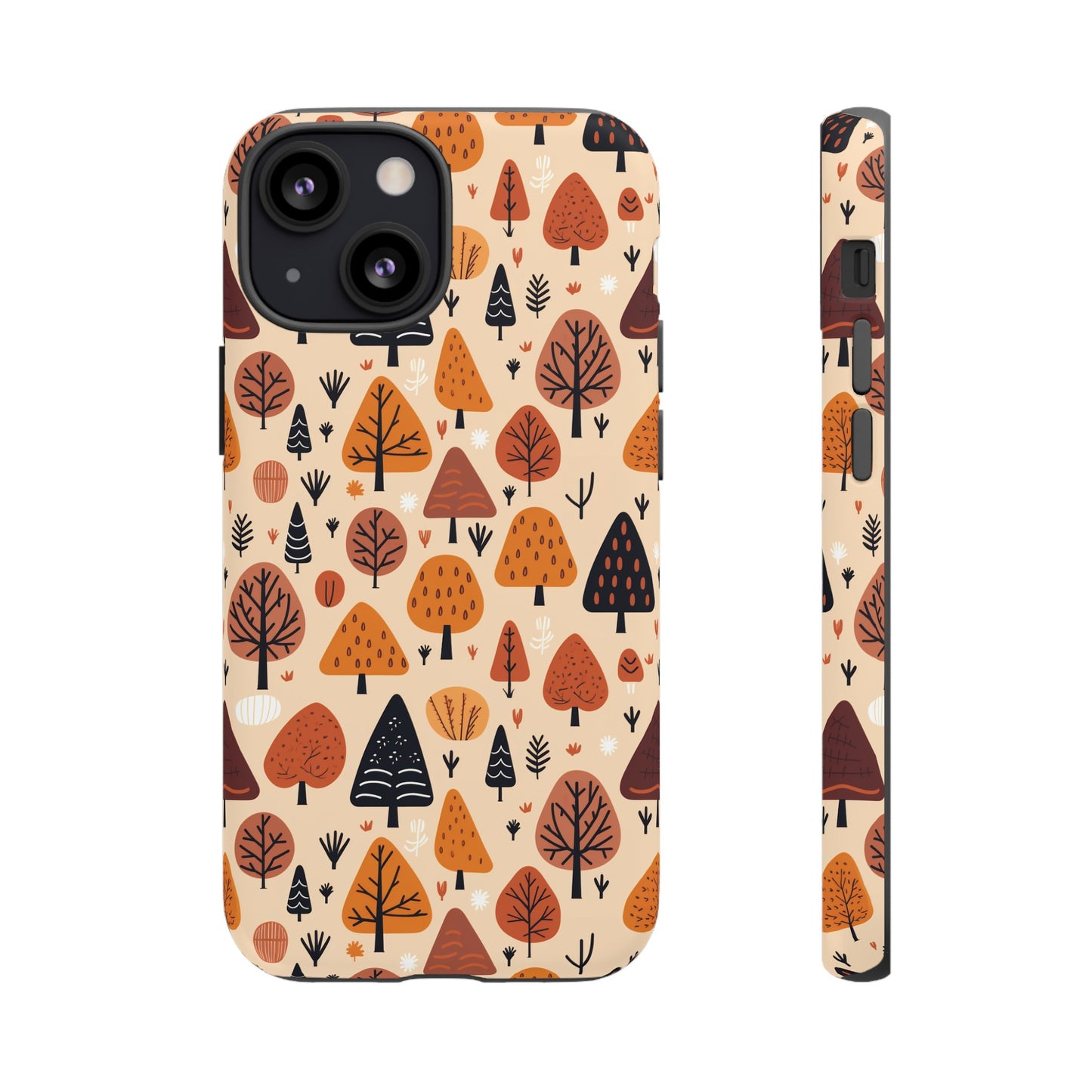 Terracotta Tree Tapestry: A Playful Autumn Mosaic - Tough Phone Case