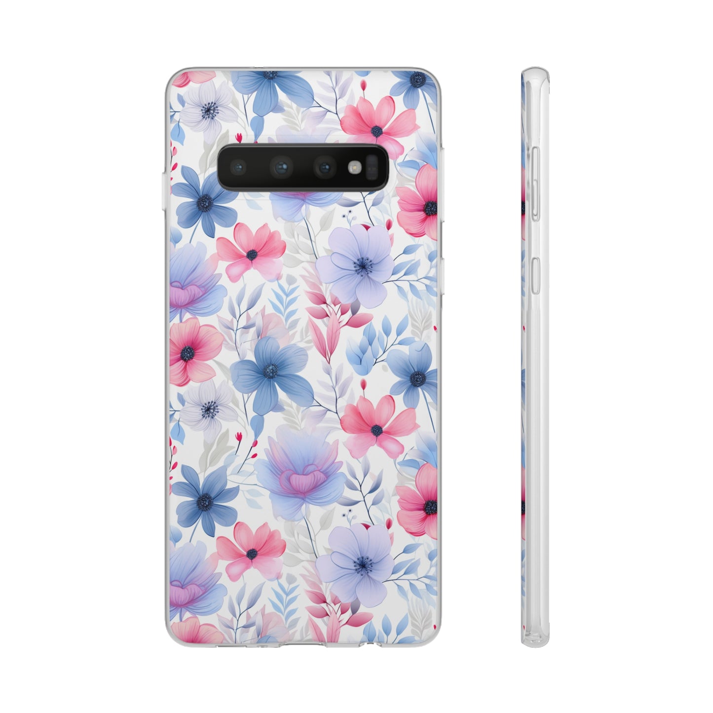 Floral Whispers - Soft Hues of Violets, Pinks, and Blues - Flexi Phone Case Phone Case Pattern Symphony   