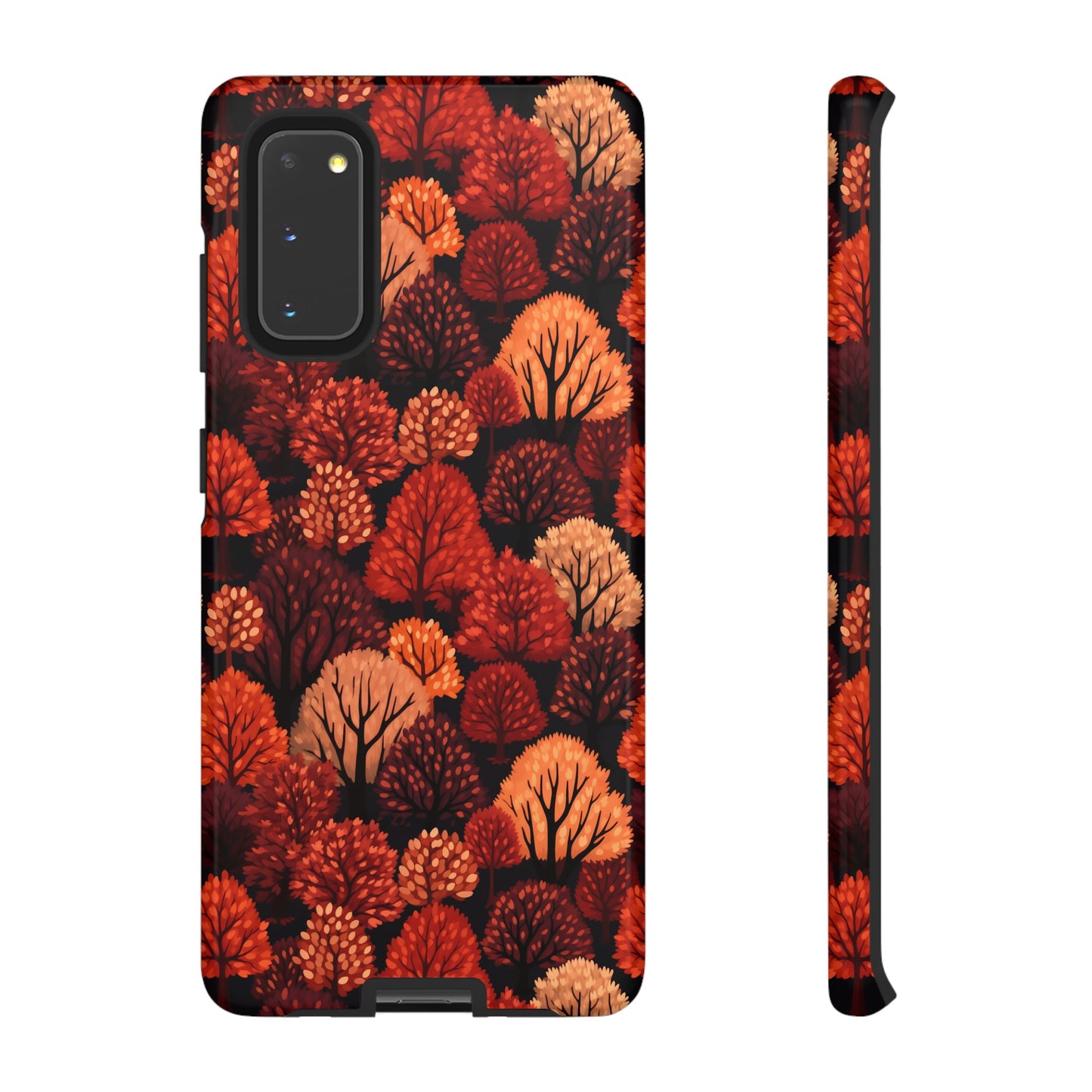 Crimson Forest: Autumn Trees in Vibrant Detail - Tough Phone Case