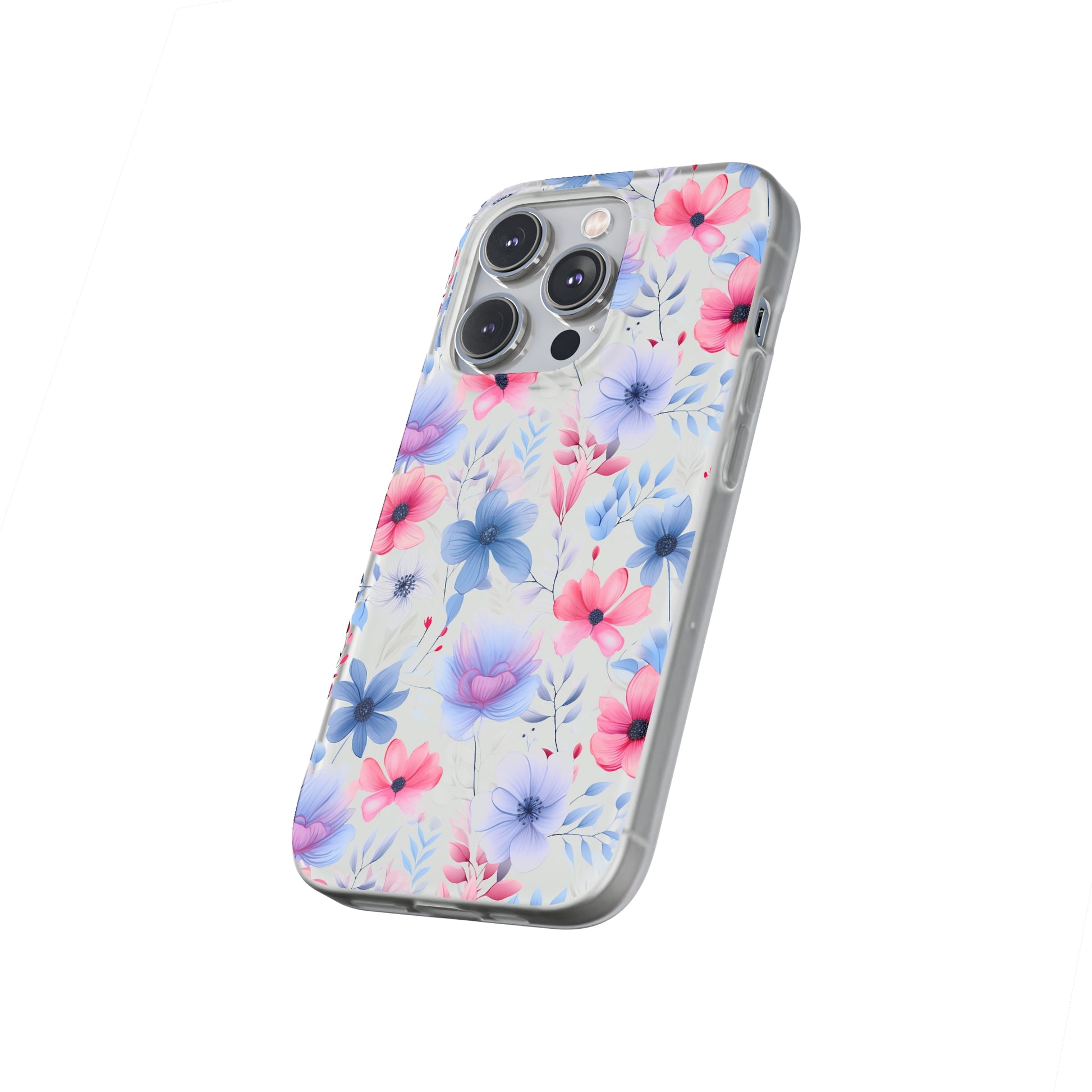 Floral Whispers - Soft Hues of Violets, Pinks, and Blues - Flexi Phone Case Phone Case Pattern Symphony   