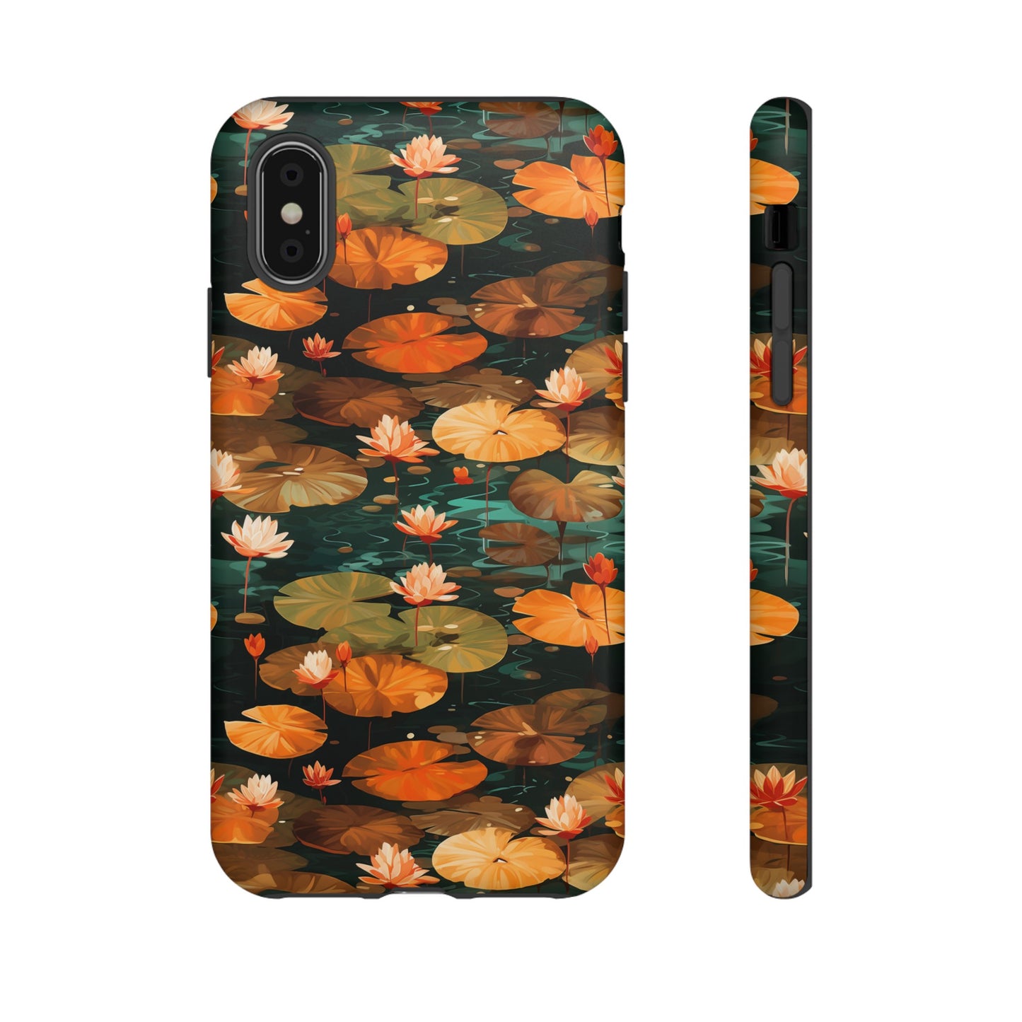 Orange Lotus Whisper: Autumn on the Water - Tough Phone Case