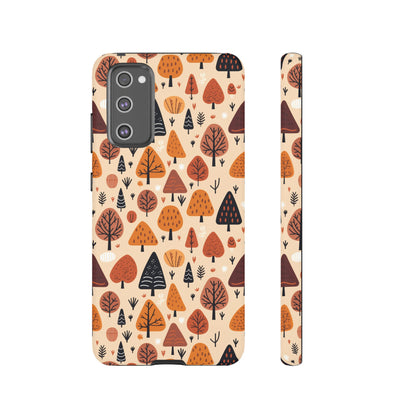 Terracotta Tree Tapestry: A Playful Autumn Mosaic - Tough Phone Case