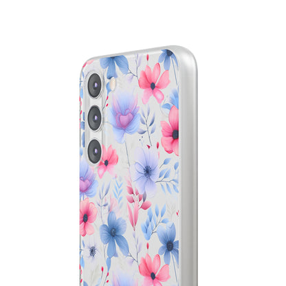 Floral Whispers - Soft Hues of Violets, Pinks, and Blues - Flexi Phone Case Phone Case Pattern Symphony   