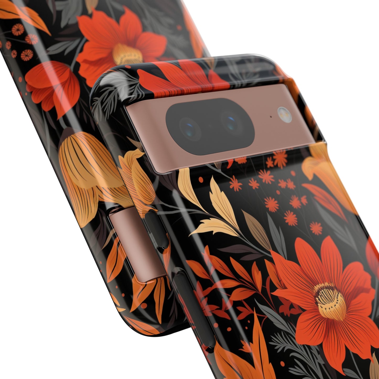 Autumn Blossom Noir: A Dark Floral Canvas Tough Case