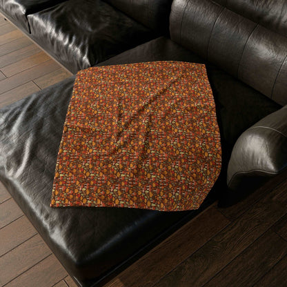 Autumn Spore Wonderland: Enchanting Mushroom and Leaf Designs - The Ideal Throw for Sofas - Pattern Symphony