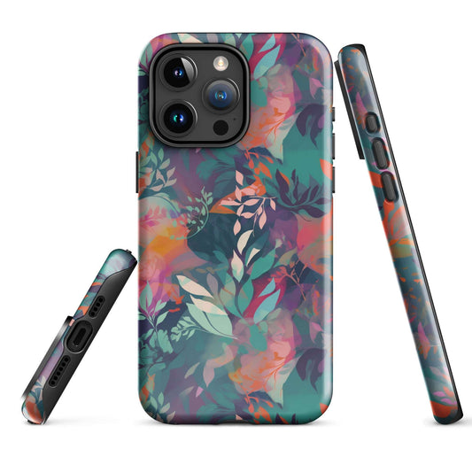 Botanical Bliss - Stylized Abstract Flower Design - iPhone Case - Pattern Symphony