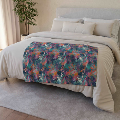 Botanical Bliss - Stylized Abstract Flower Design - Sofa Throws - Pattern Symphony