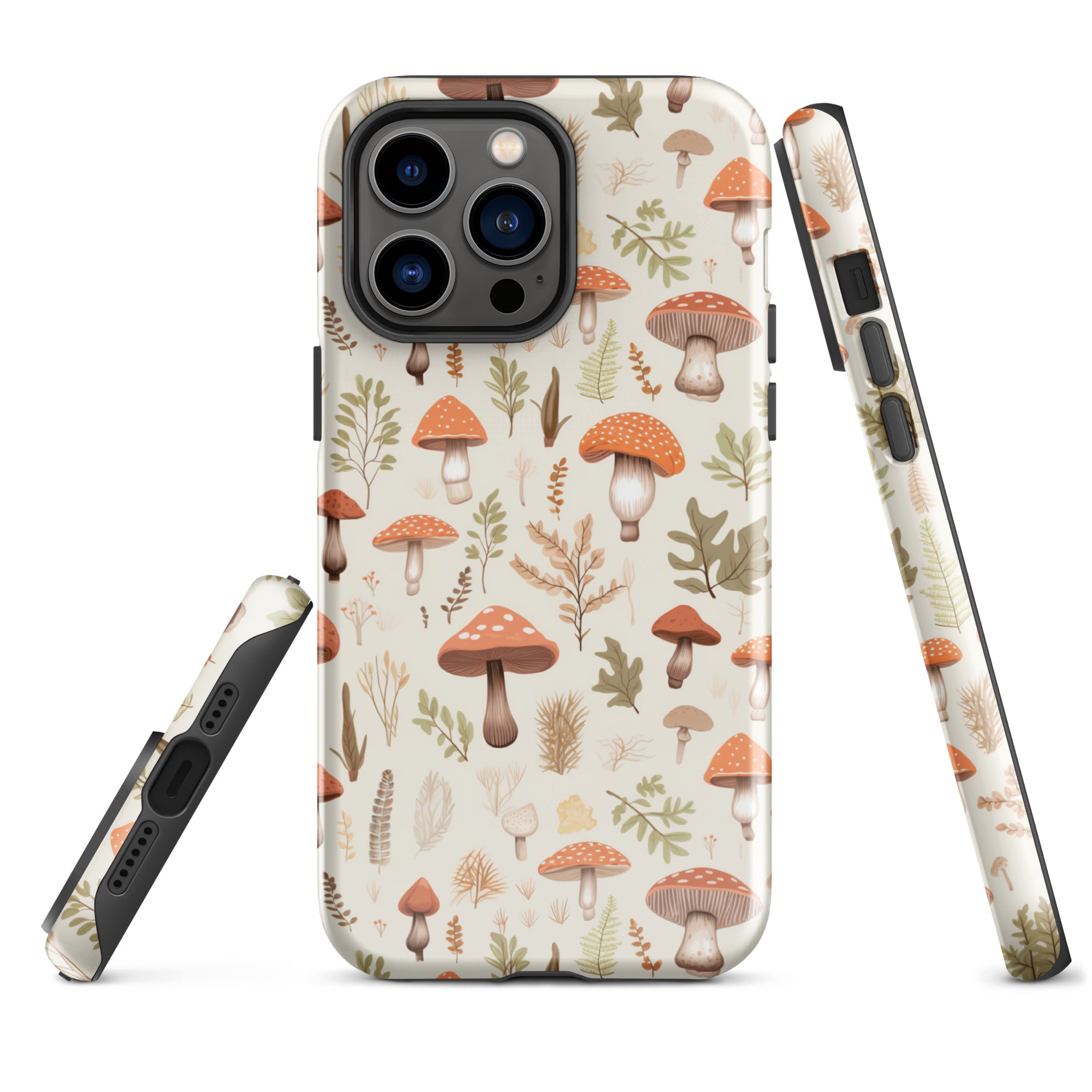 Mushroom Haven - Autumnal Tones Botanical - iPhone Case