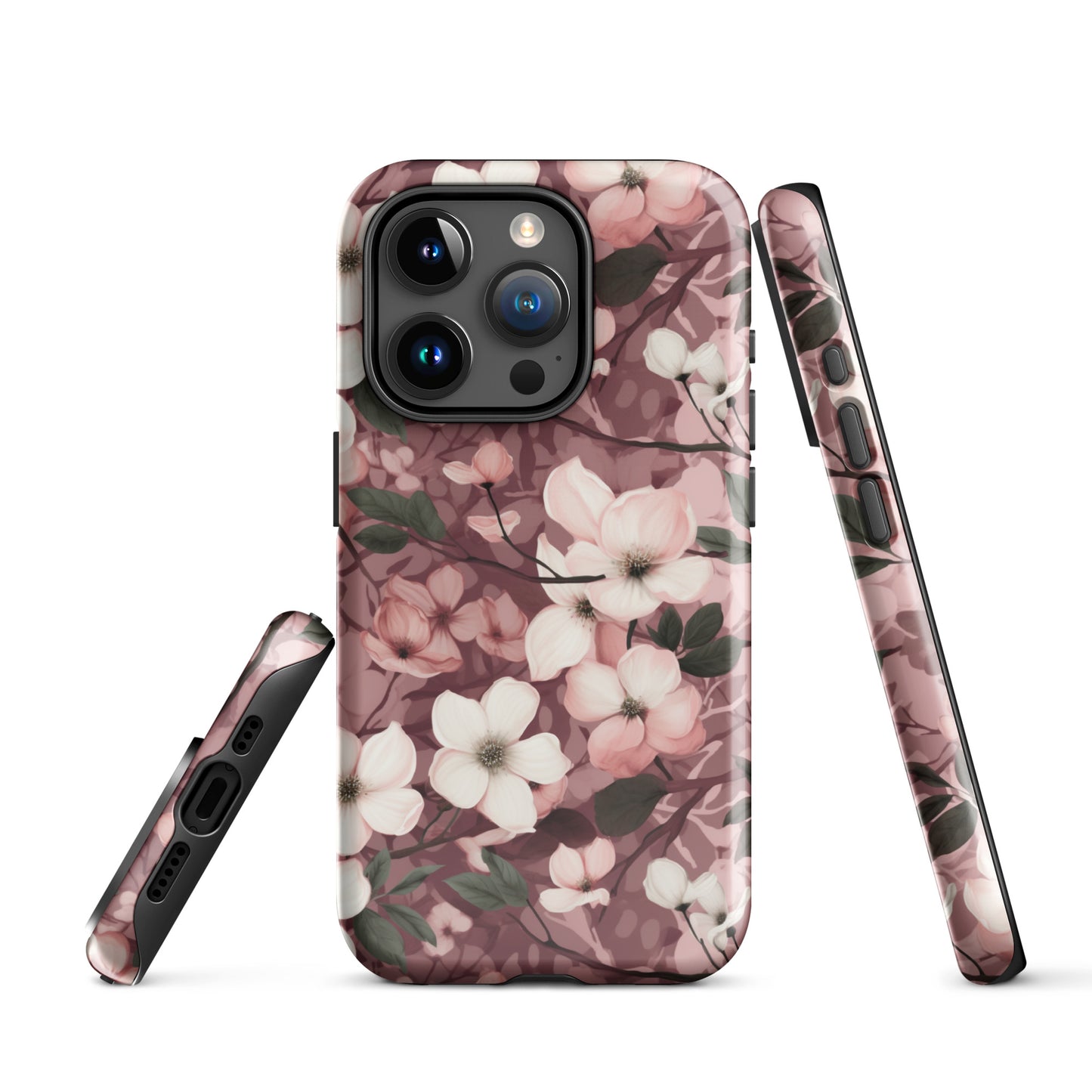 Sparse Dogwood Blossoms - Elegant Floral Design - iPhone Case