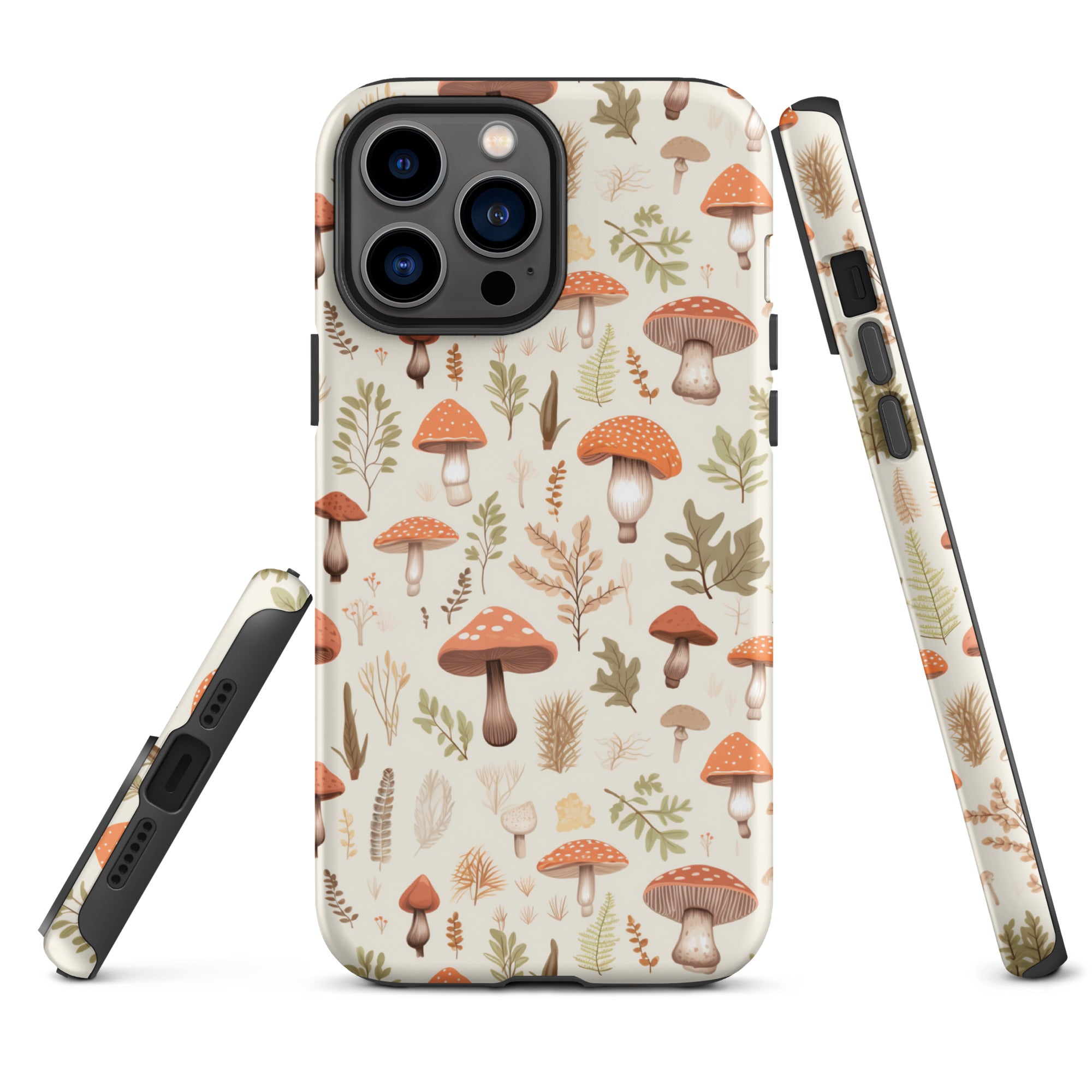 Mushroom Haven - Autumnal Tones Botanical - iPhone Case