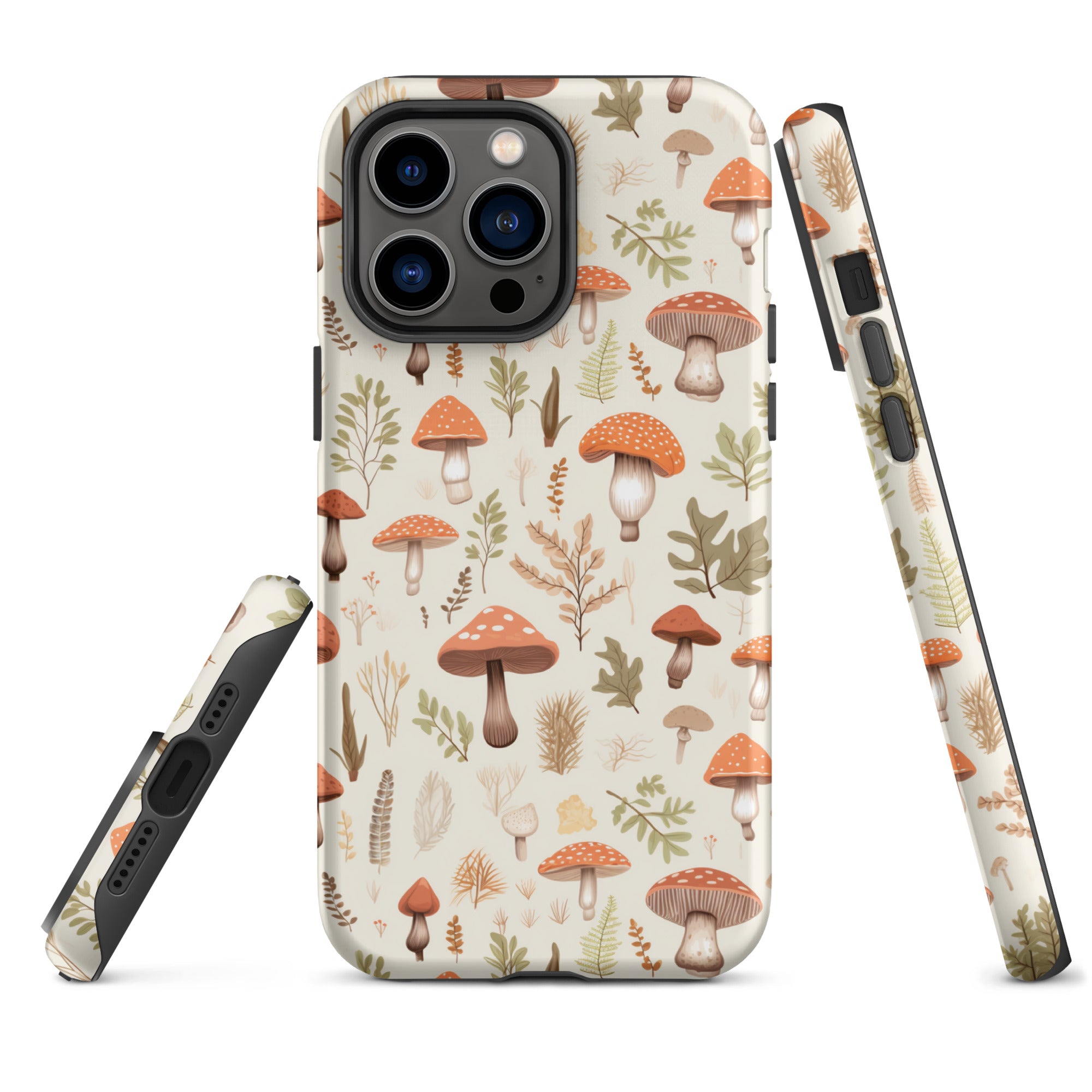 Mushroom Haven - Autumnal Tones Botanical - iPhone Case