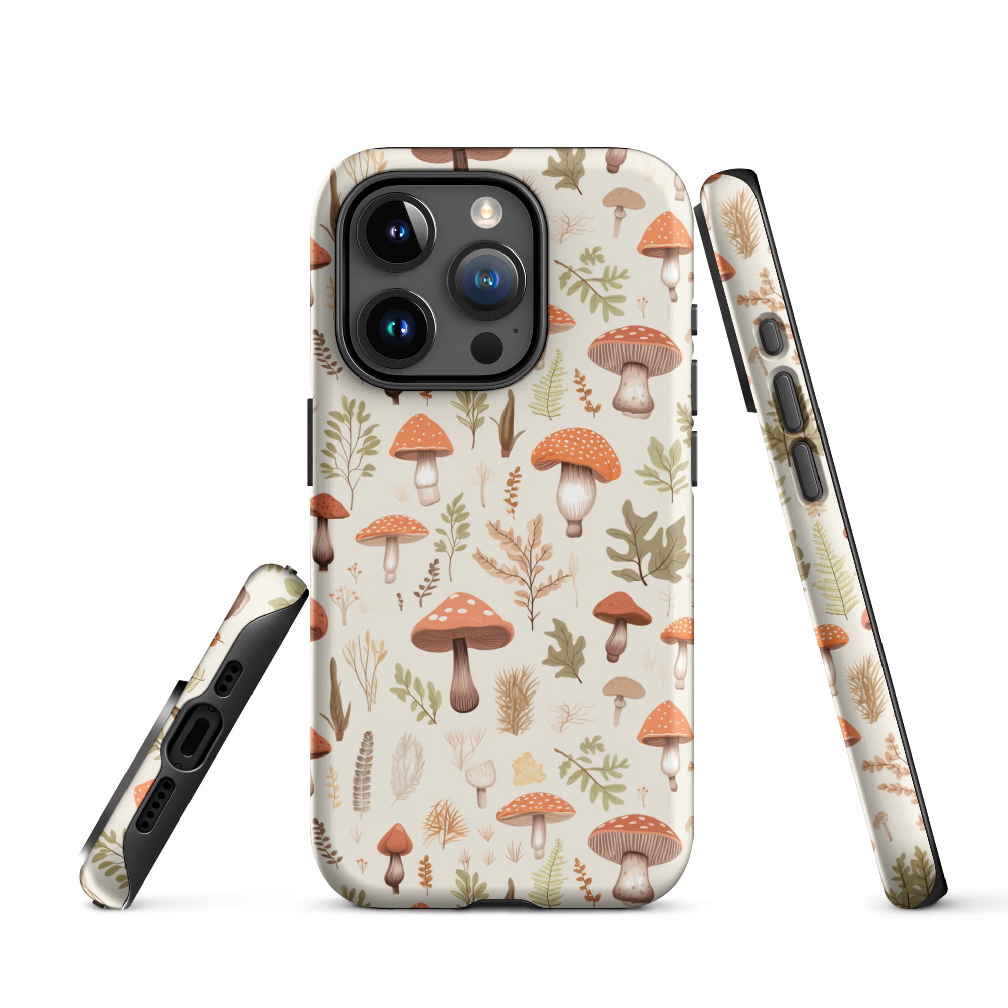 Mushroom Haven - Autumnal Tones Botanical - iPhone Case