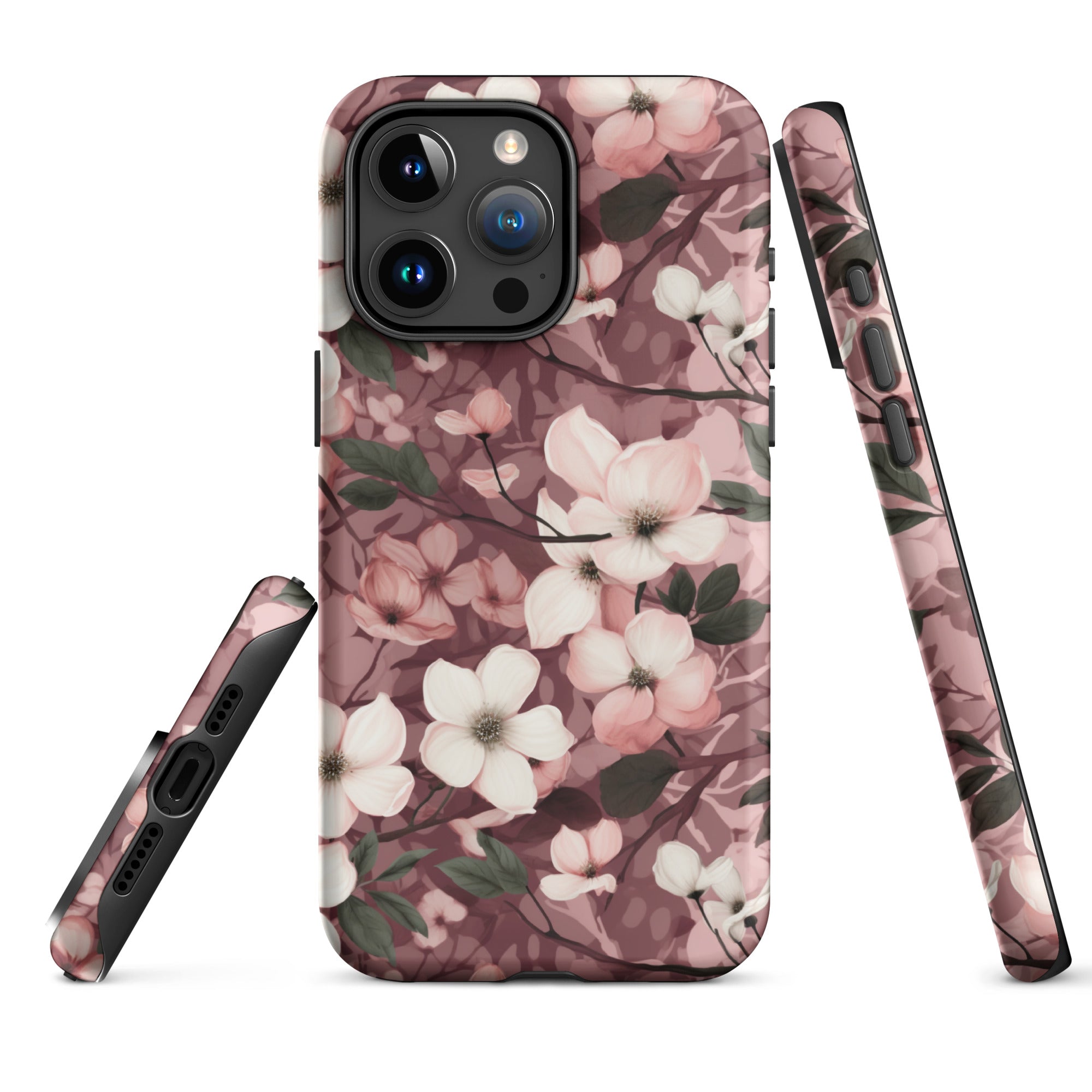 Sparse Dogwood Blossoms - Elegant Floral Design - iPhone Case