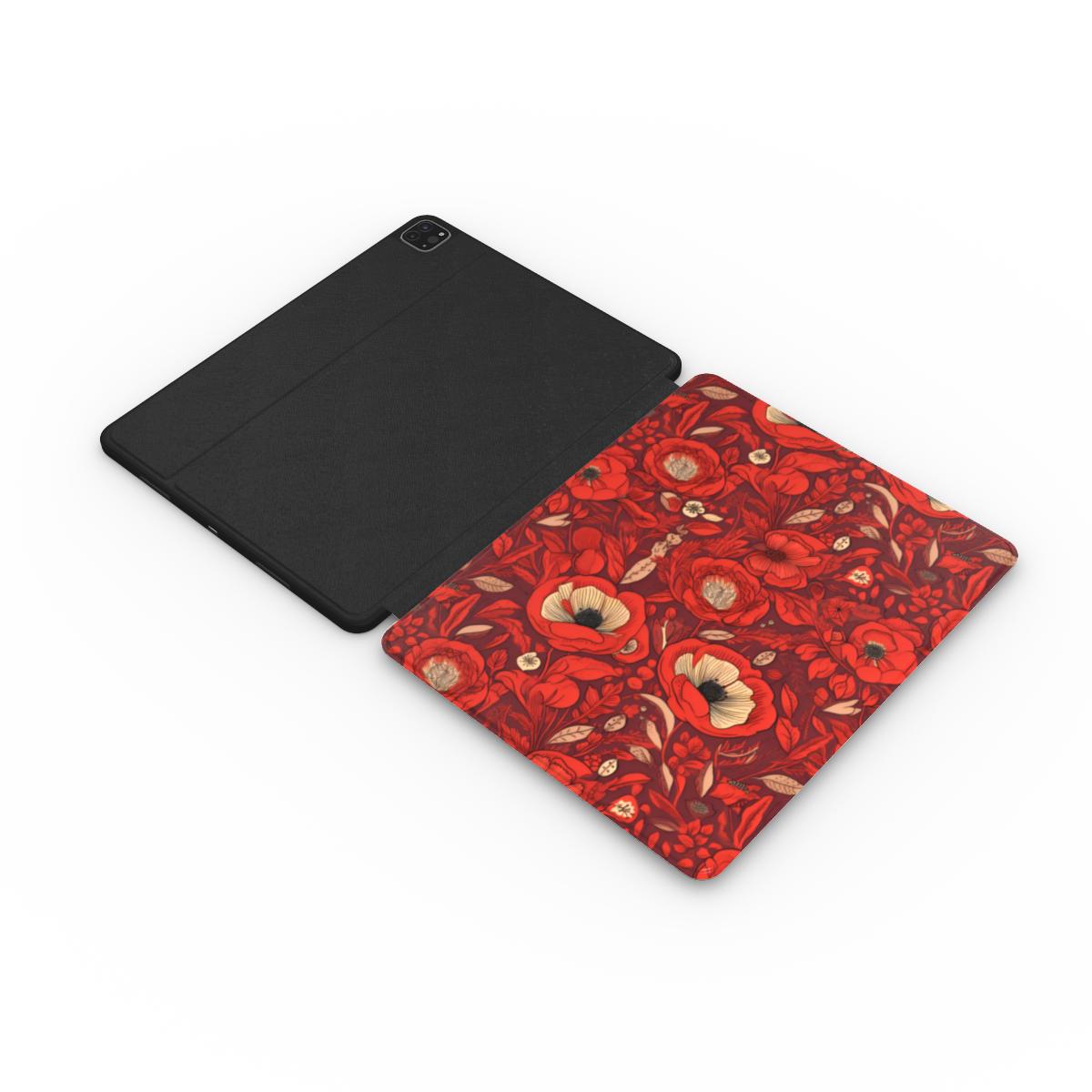 Radiant Spring Blossoms - Vibrant Red Florals - iPad Case