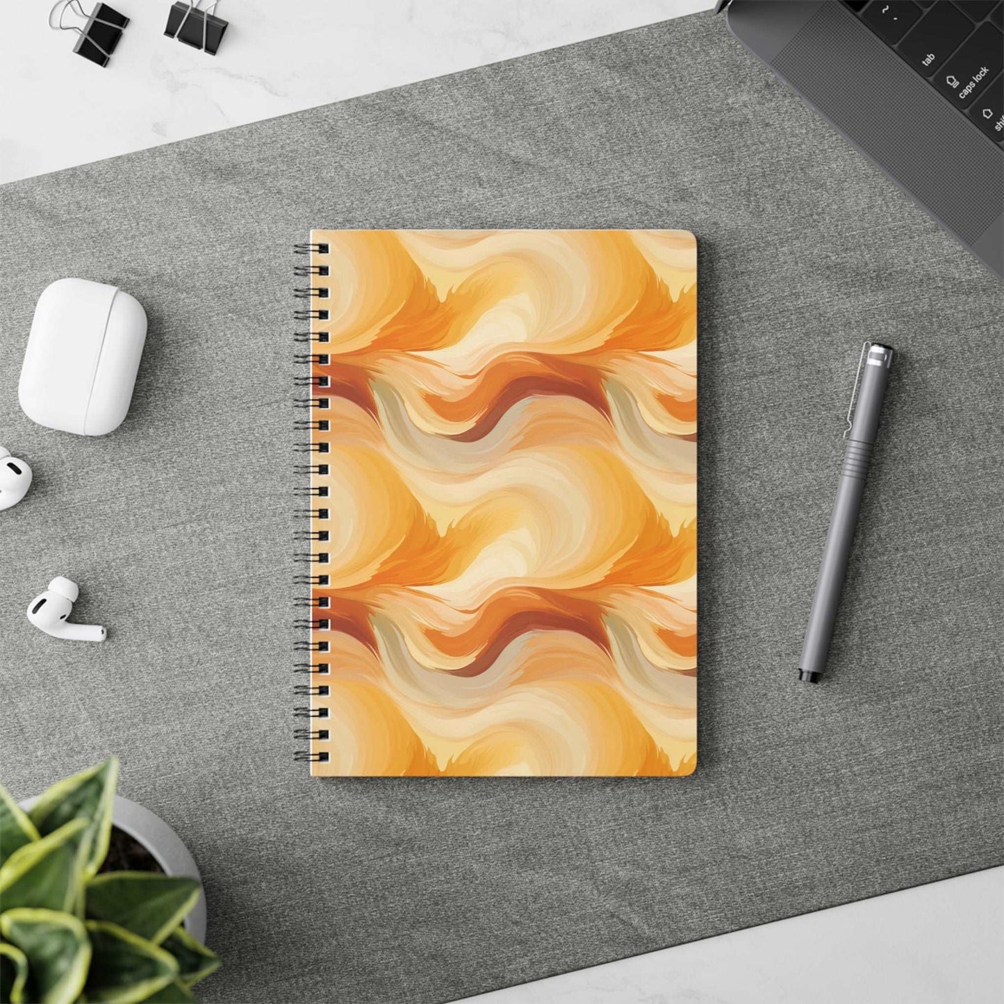 Amber Waves: The Breath of Autumn - Notebook (A5) - Pattern Symphony