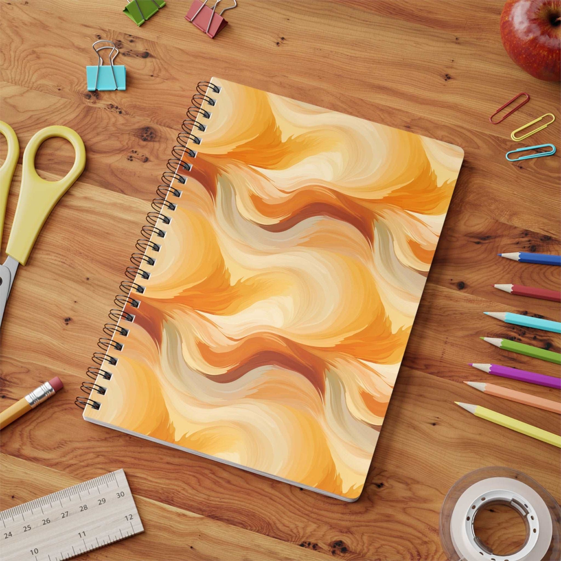 Amber Waves: The Breath of Autumn - Notebook (A5) - Pattern Symphony