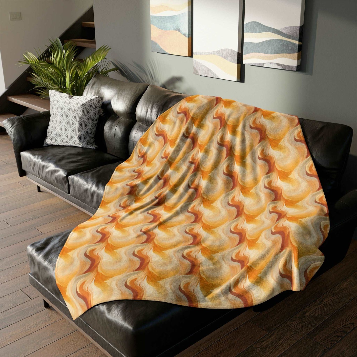 Amber Waves: The Breath of Autumn - The Ideal Throw for Sofas - Pattern Symphony