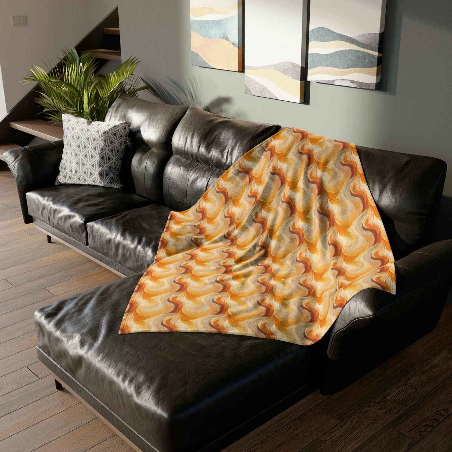 Amber Waves: The Breath of Autumn - The Ideal Throw for Sofas - Pattern Symphony