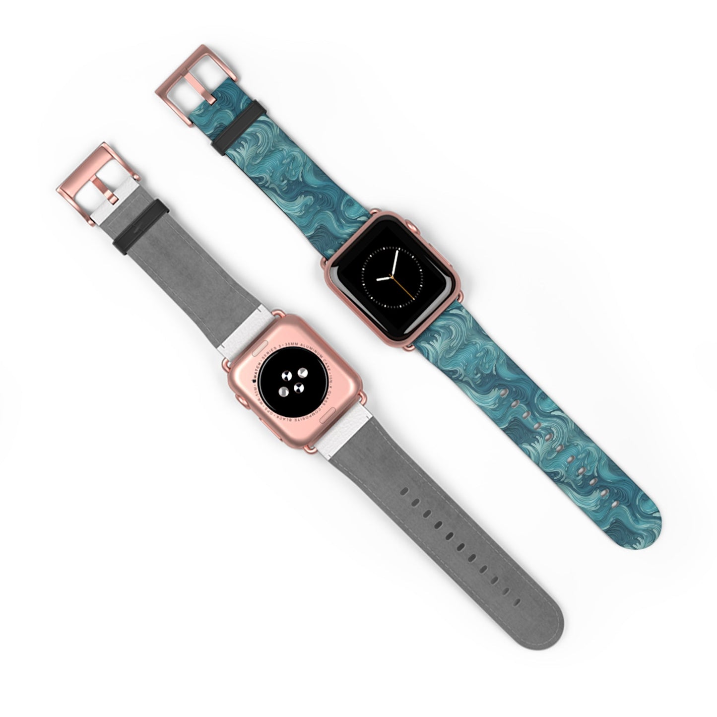 Azure Depths - Layered Blue Topographic Design - Apple Watch Strap - Pattern Symphony