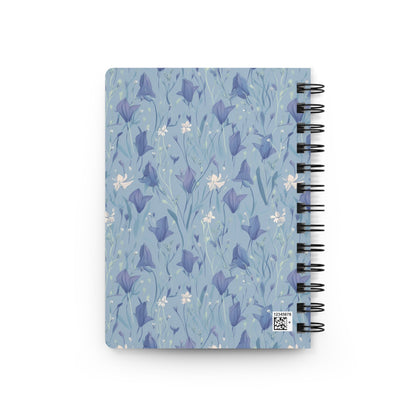 Enchanting Bluebell Harmony Spiral Notebook - Lined Pages with Delicate Floral Cover Paper products Pattern Symphony   