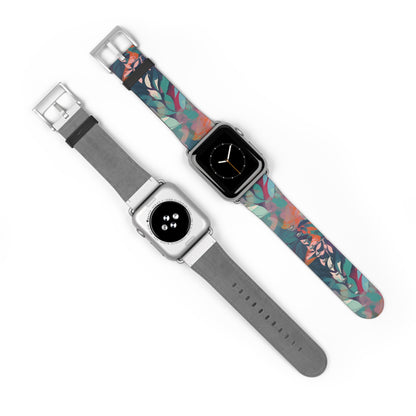 Botanical Bliss - Stylized Abstract Flower Design - Apple Watch Strap - Pattern Symphony